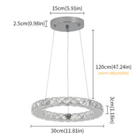 Elegant Crystal LED Pendant Light - Dimmable Modern Chandelier