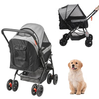 Foldable Pet Stroller - Lightweight &amp; Portable with 44lb Capacity