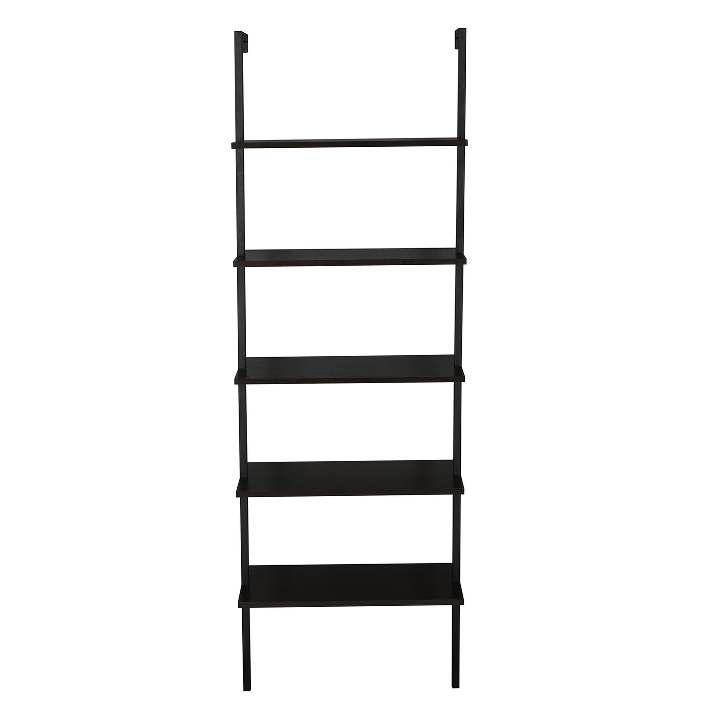 5-Tier Wall-Mounted Etagere Bookshelf -Black  Metal Frame, 70.87" Tall