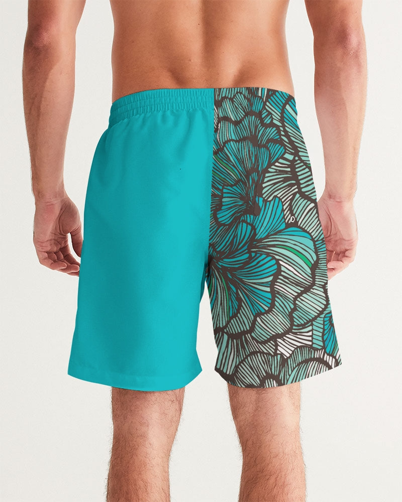 Men's Sea Petal Swirl Swim Trunks with UPF 50+