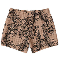 Black & Nude Lace 5.5" Men's Swim Trunks