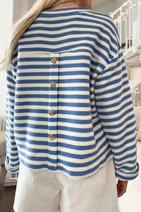 Striped Long-Sleeve Top with Pocket – Casual Everyday Essential