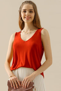 V-Neck Curved Hem Tank – Casual Comfort with a Chic Twist