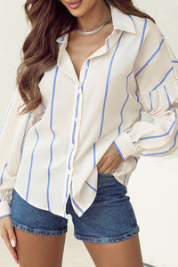 Women’s Striped Button-Up Shirt – Classic & Casual with a Relaxed Fit