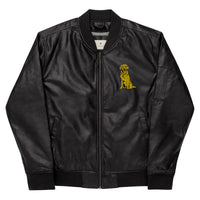 Golden Boy Classic Embroidered Leather Bomber Jacket