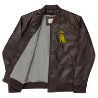 Golden Boy Classic Embroidered Leather Bomber Jacket