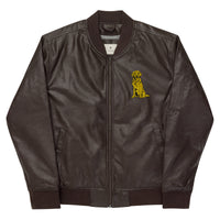 Golden Boy Classic Embroidered Leather Bomber Jacket