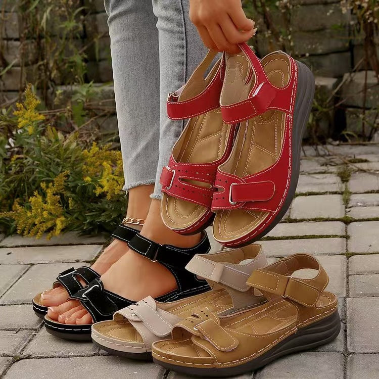 Women’s Adjustable Strap Comfort Sandals – Low Heel in 4 Colors