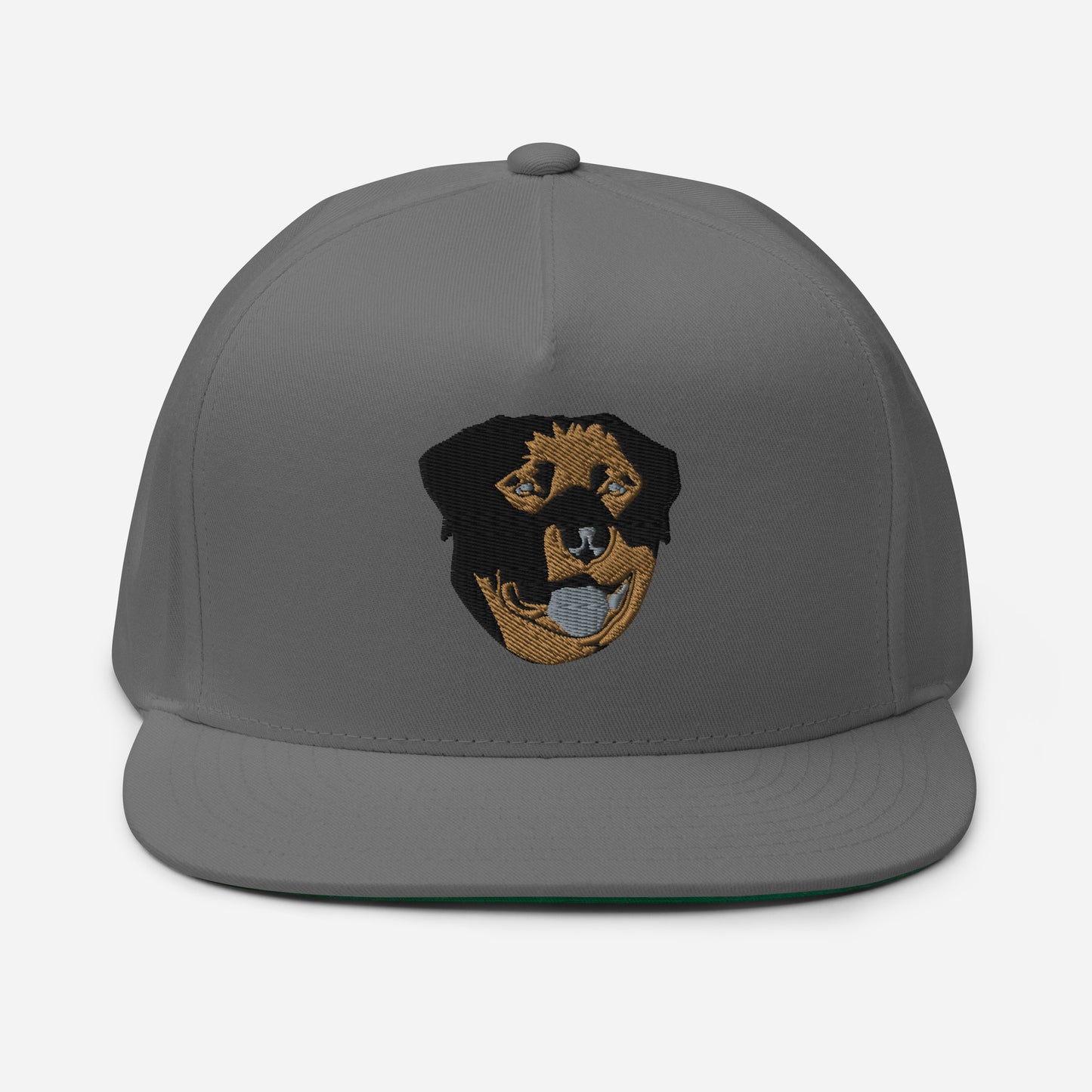 Embroidered Color Rottie Flat Bill Cap