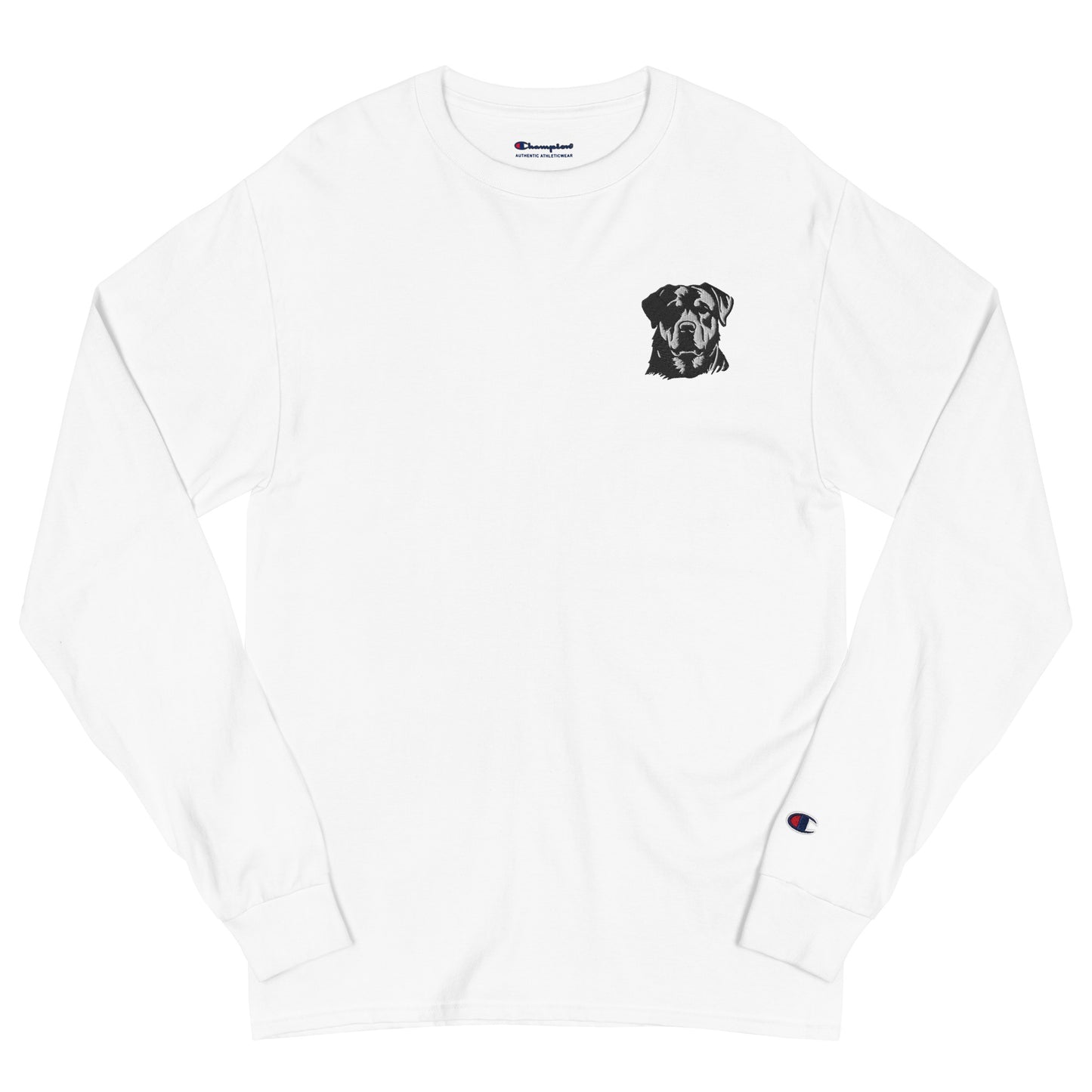 Embroidered Color Rottie Men's Champion Long Sleeve Shirt