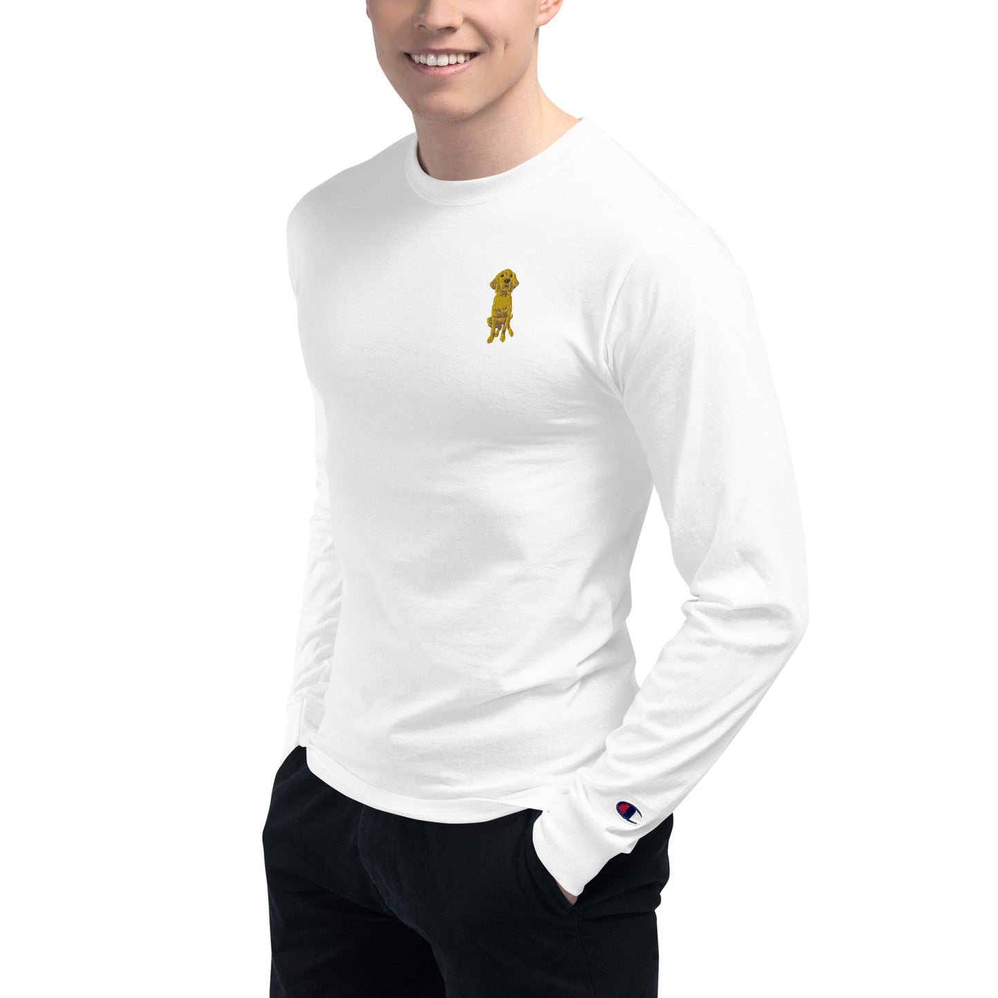 Doodle Boy Classic Embroidered Men's Champion Long Sleeve Shirt