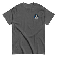 Embroidered Collie Craze Happy Blue Men's T-Shirt