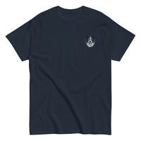 Embroidered Collie Craze Happy Blue Men's T-Shirt