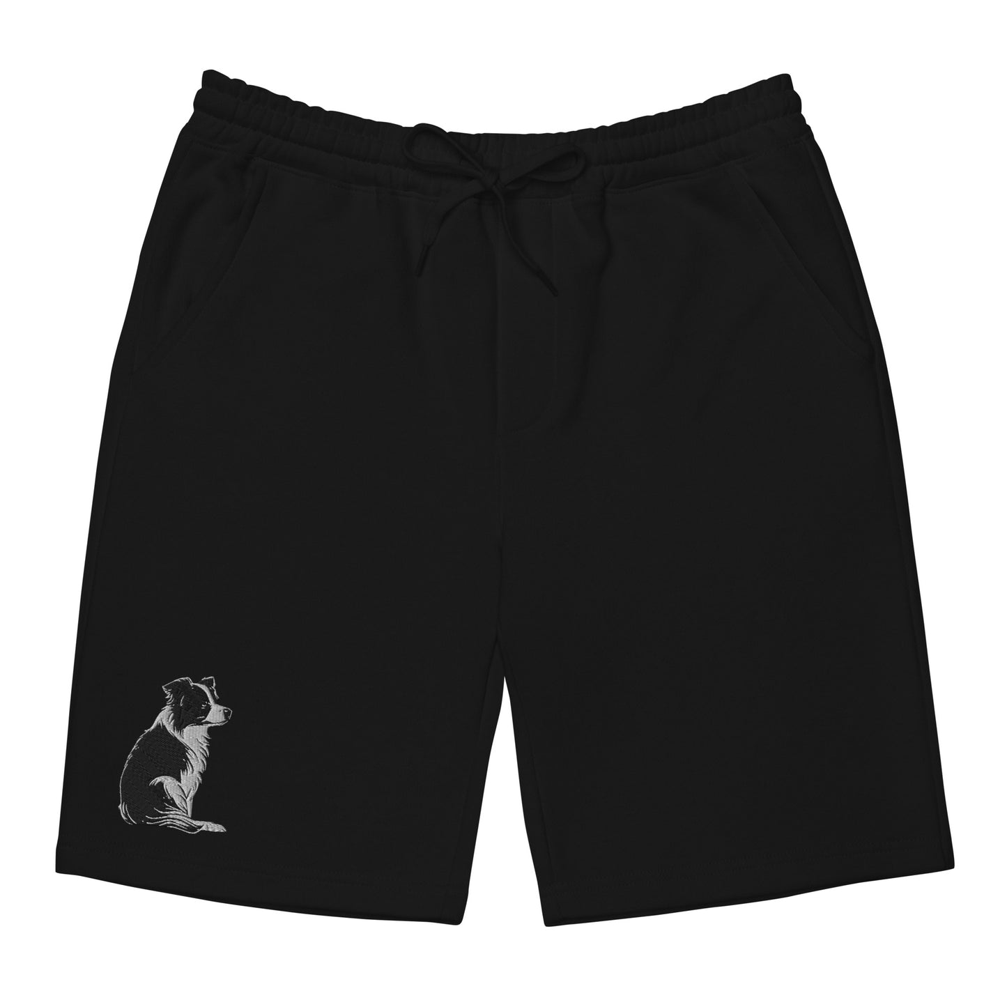 Embroidered Collie Craze Girl Men's fleece shorts