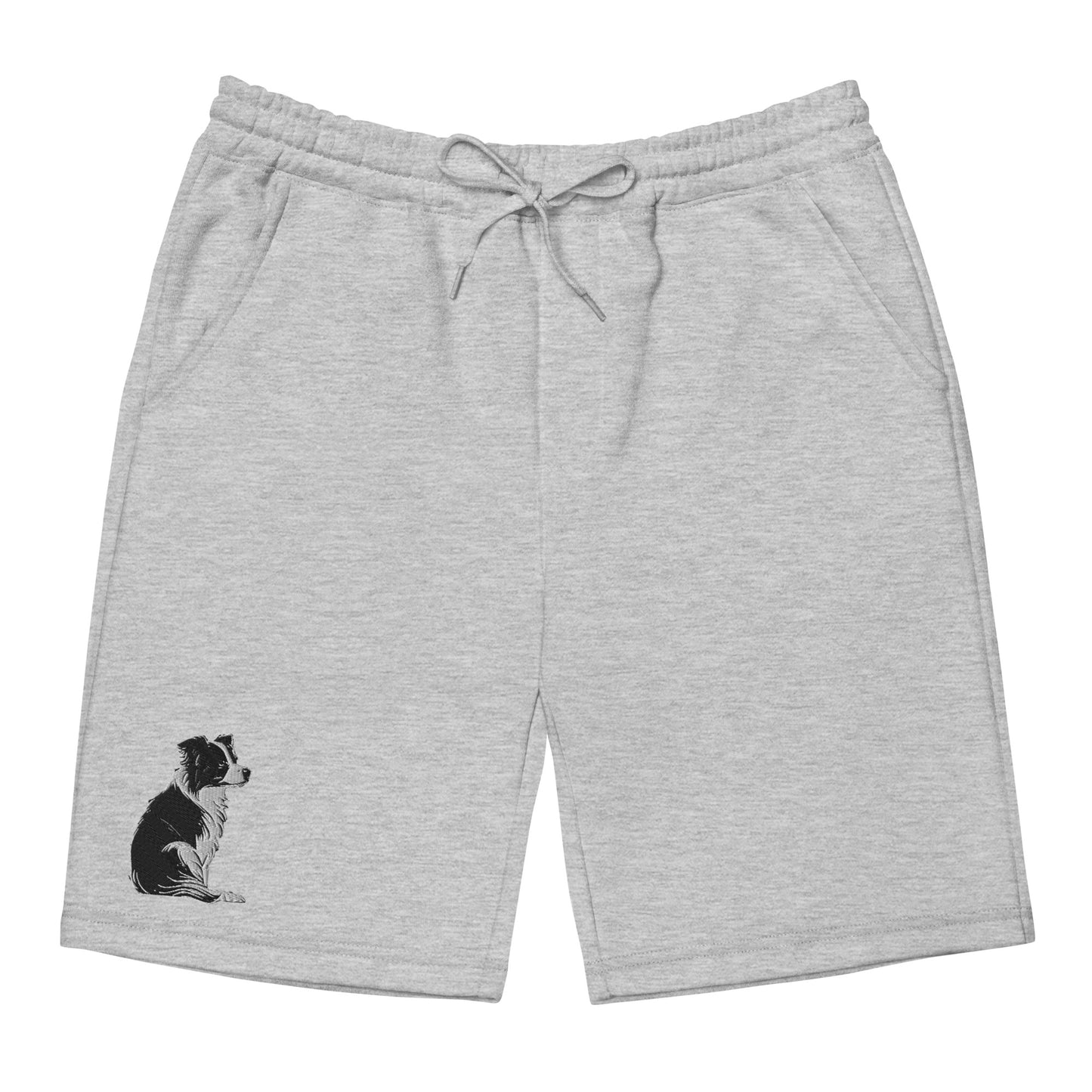 Embroidered Collie Craze Girl Men's fleece shorts