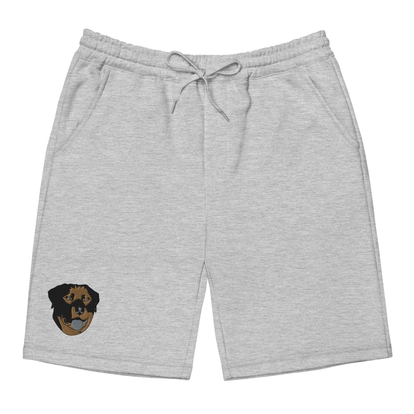 Embroidered Color Rottie Men's Fleece Shorts