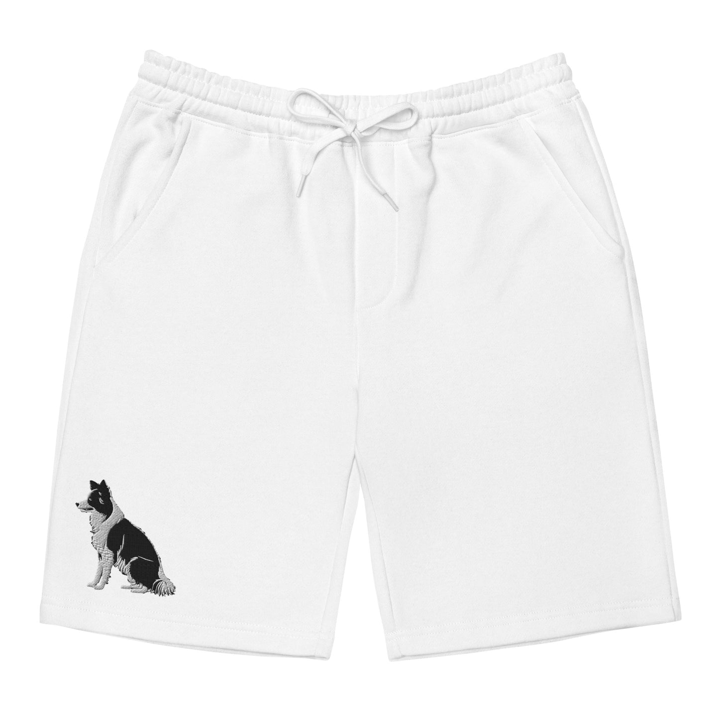 Embroidered Collie Craze Boy Men's Fleece Shorts