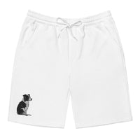 Embroidered Collie Craze Girl Men's fleece shorts