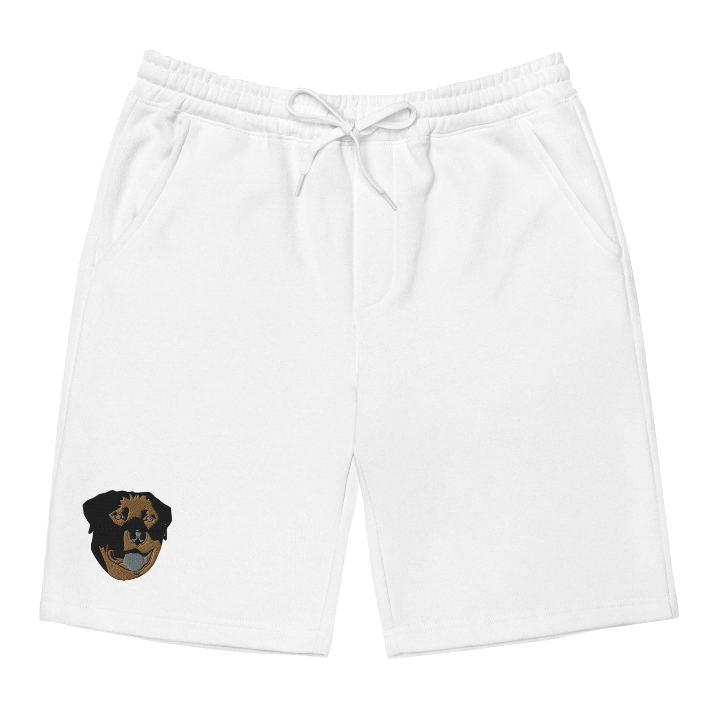 Embroidered Color Rottie Men's Fleece Shorts