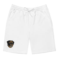 Embroidered Color Rottie Men's Fleece Shorts