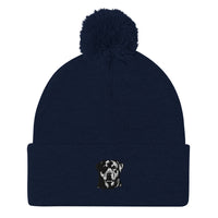 Embroidered Classic Rottie Pom-Pom Beanie