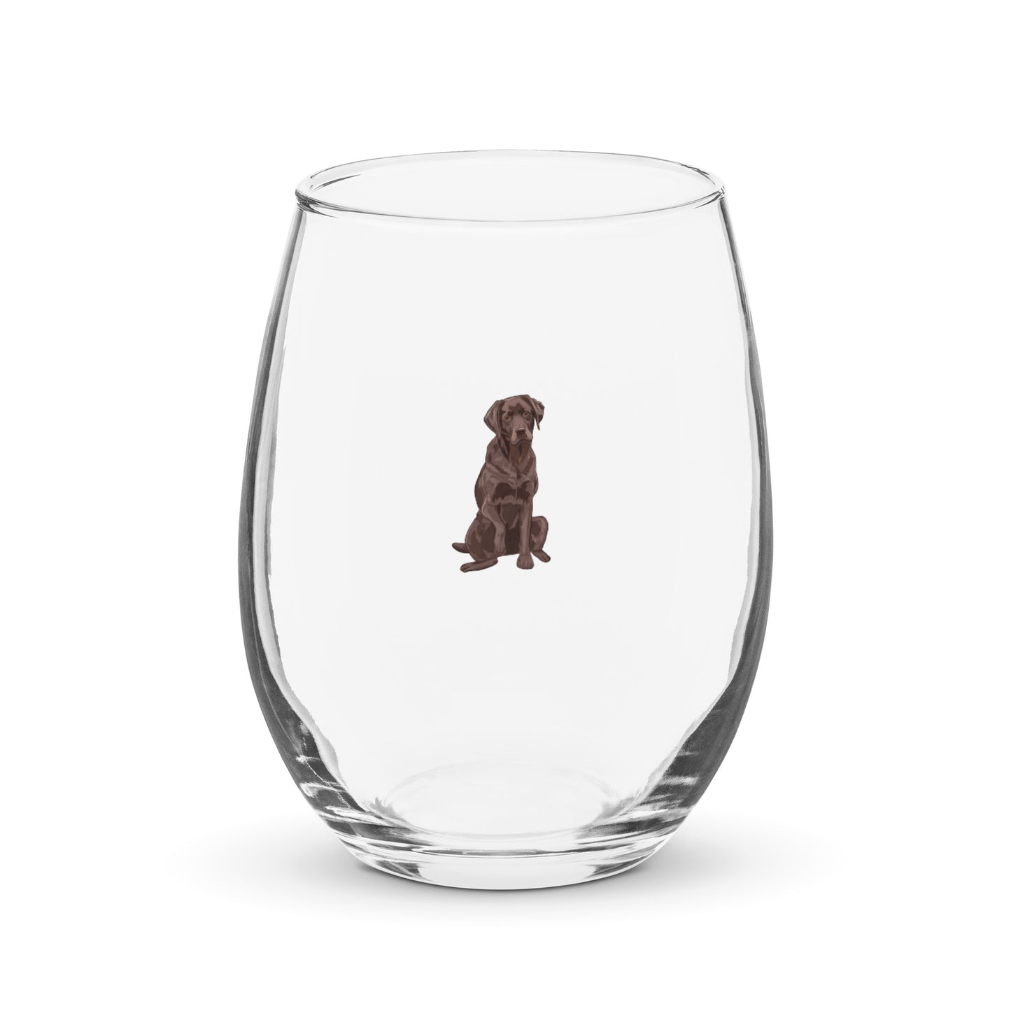 Silly Lab Cocoa Stemless wine glass