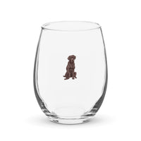 Silly Lab Cocoa Stemless wine glass