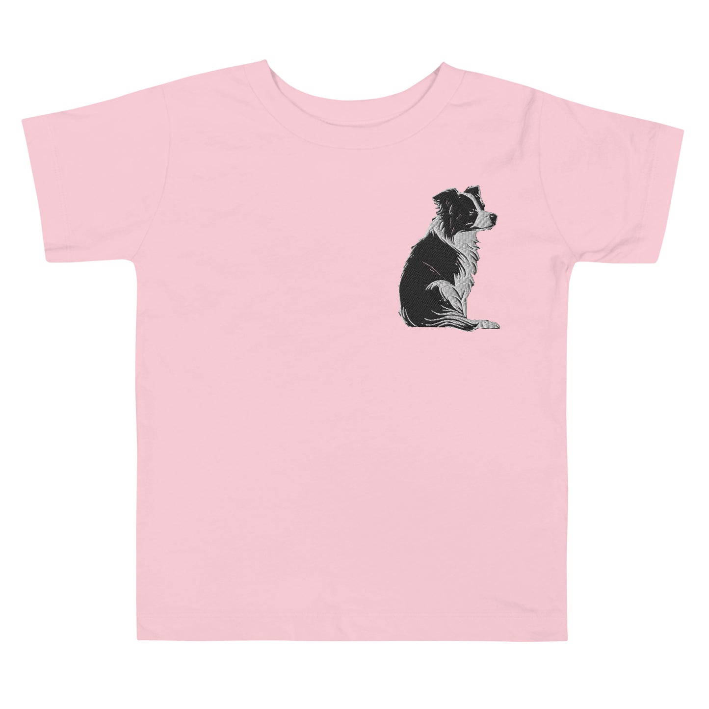 Embroidered Collie Craze Girl Toddler Short Sleeve Tee