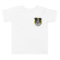 Embroidered Collie Craze Happy Yellow Toddler Short Sleeve Tee