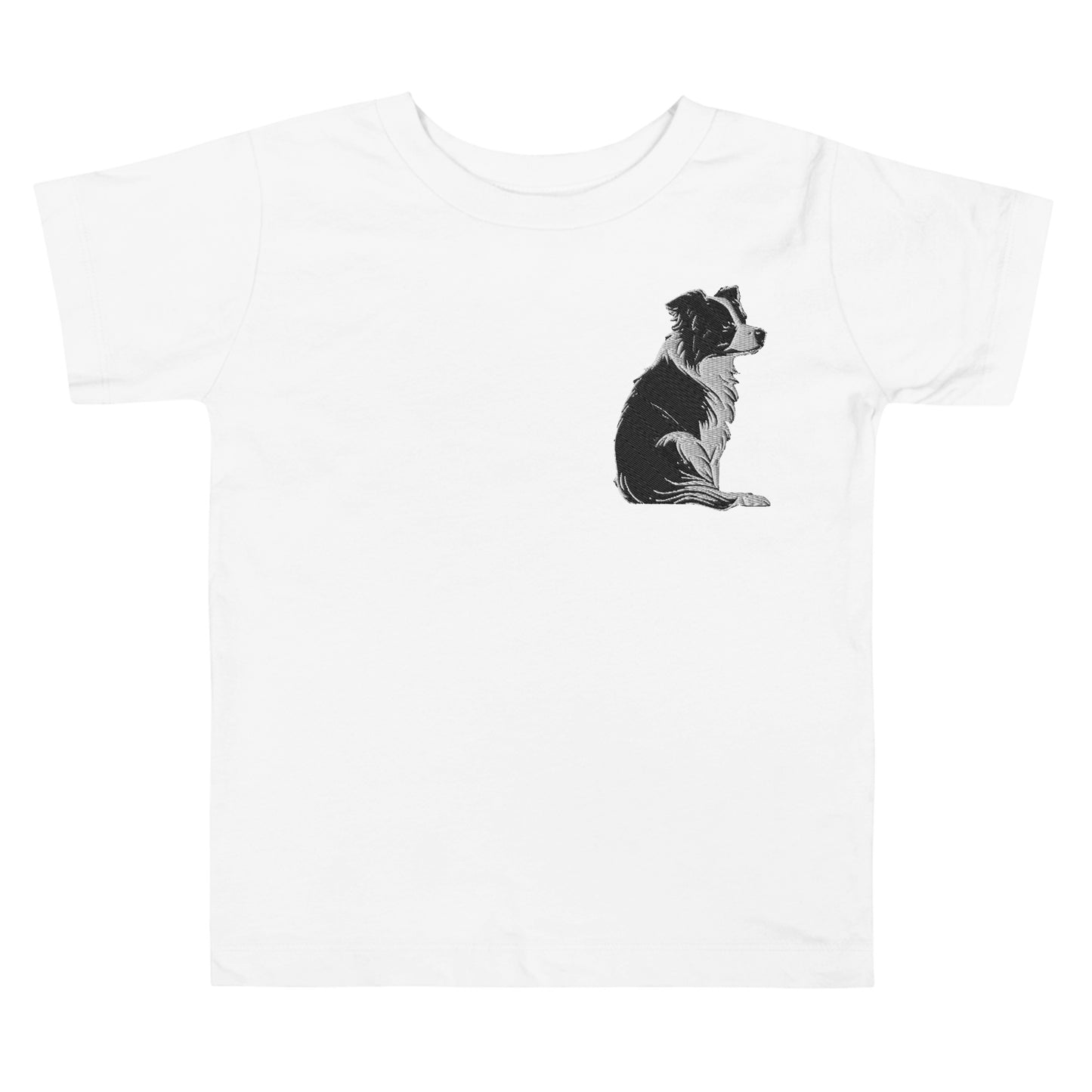 Embroidered Collie Craze Girl Toddler Short Sleeve Tee