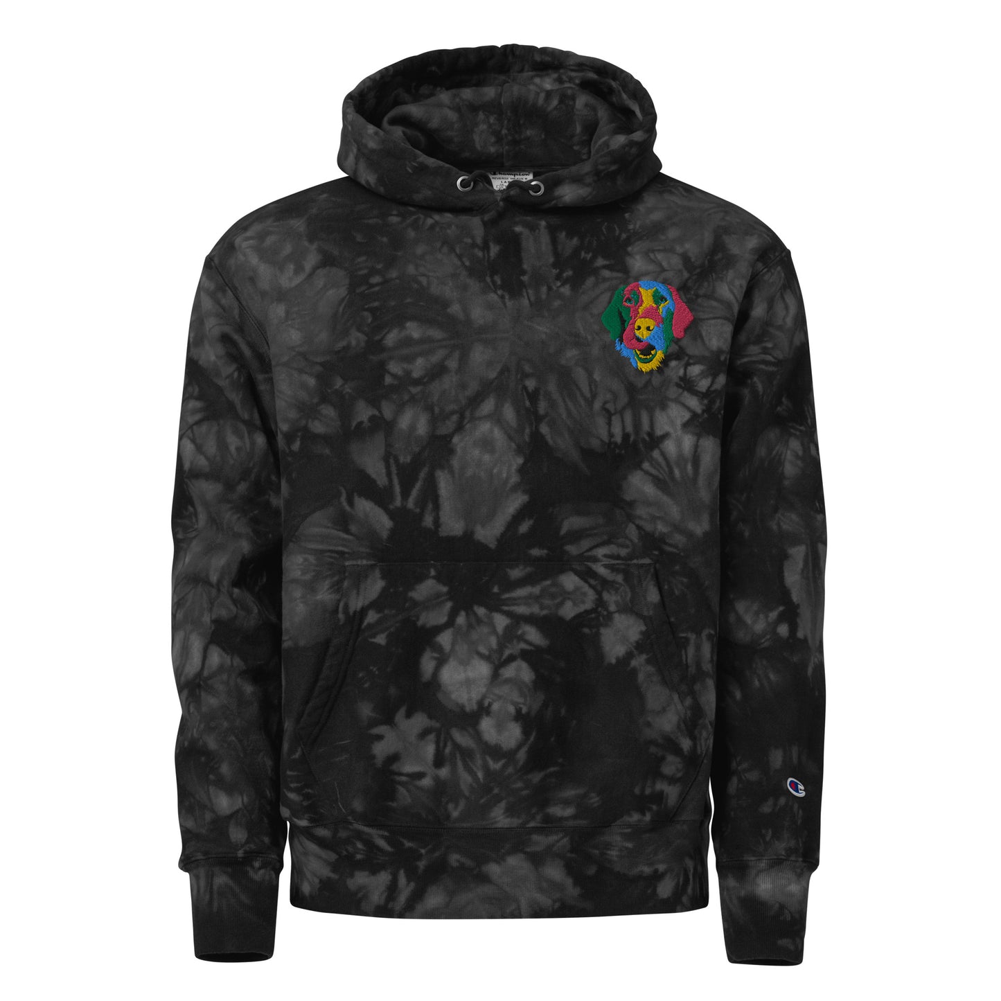 Embroidered Color Silly Lab Champion Tie-Dye Hoodie