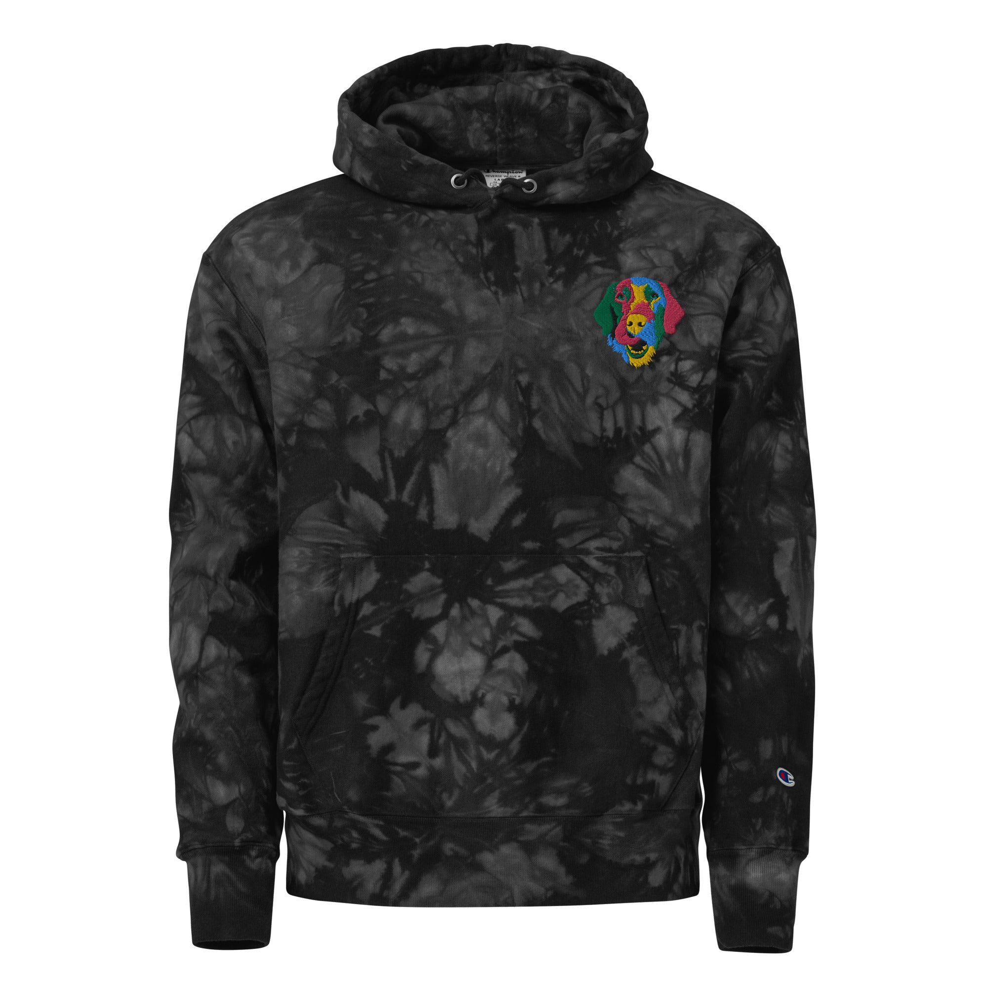 Embroidered Color Silly Lab Champion Tie-Dye Hoodie