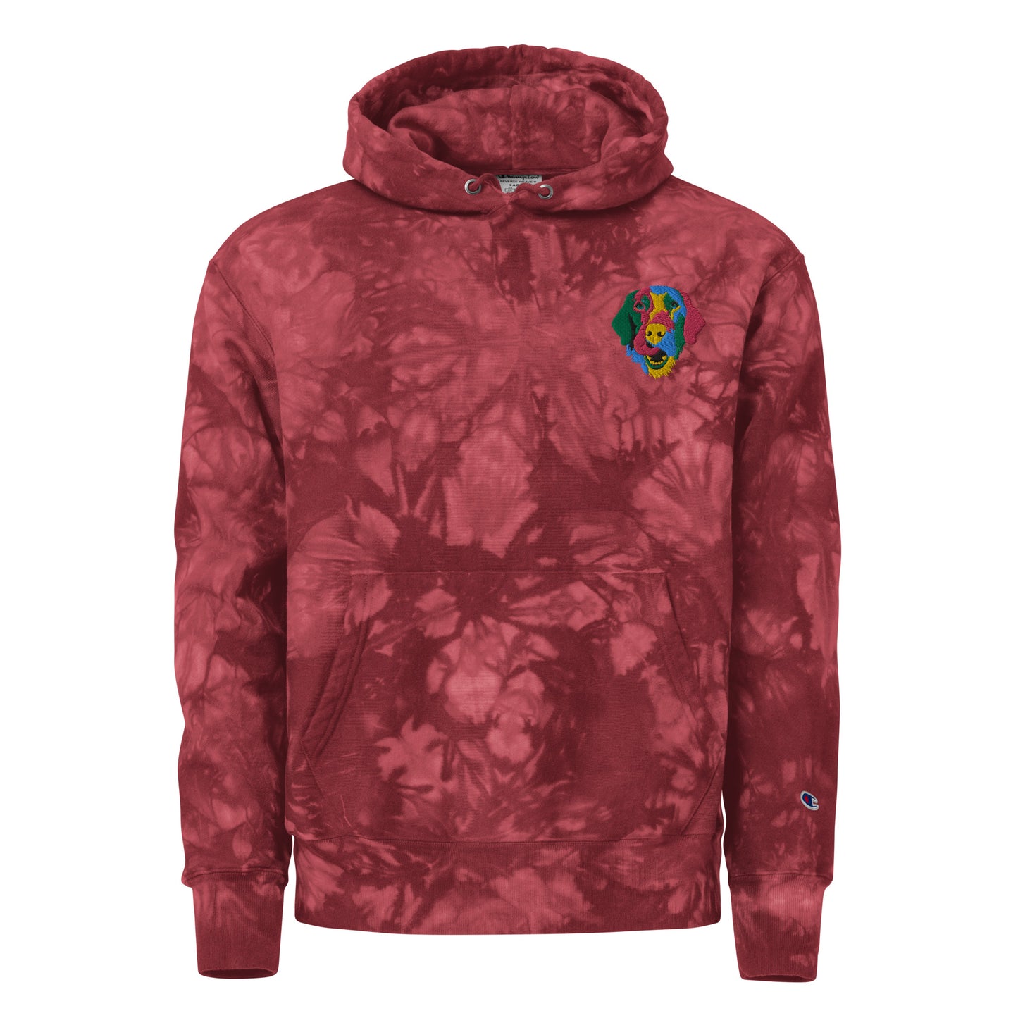 Embroidered Color Silly Lab Champion Tie-Dye Hoodie