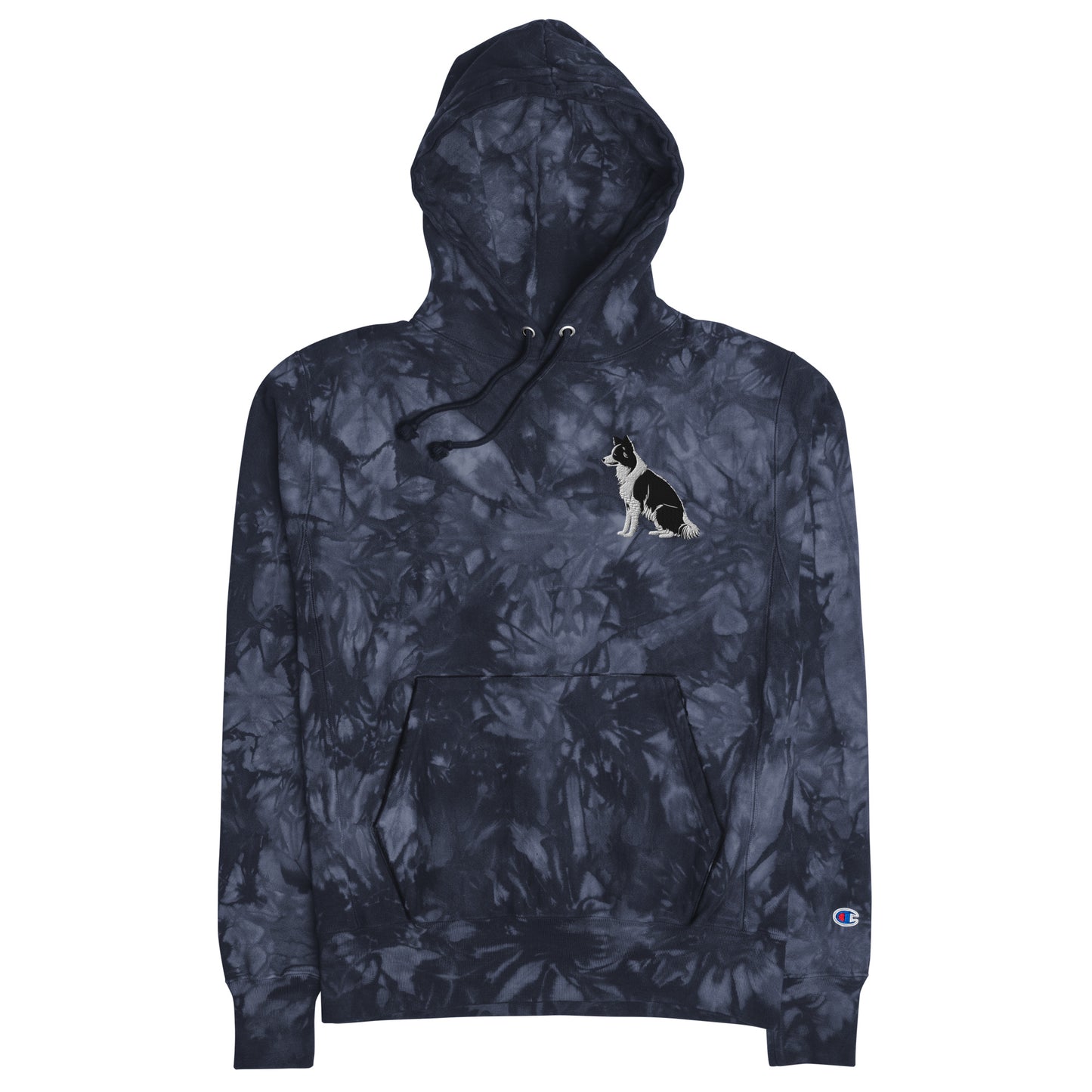 Embroidered Collie Craze Boy Champion Tie-Dye Hoodie