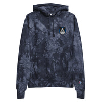 Embroidered Collie Craze Happy Blue Champion Tie-Dye Hoodie