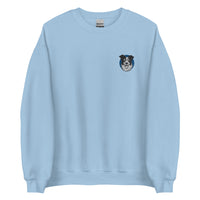 Embroidered Collie Craze Happy Blue Sweatshirt