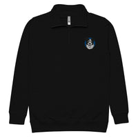 Embroidered Collie Craze Happy Blue Fleece Pullover