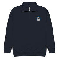 Embroidered Collie Craze Happy Blue Fleece Pullover