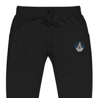 Embroidered Collie Craze Happy Blue Embroidered Fleece Sweatpants