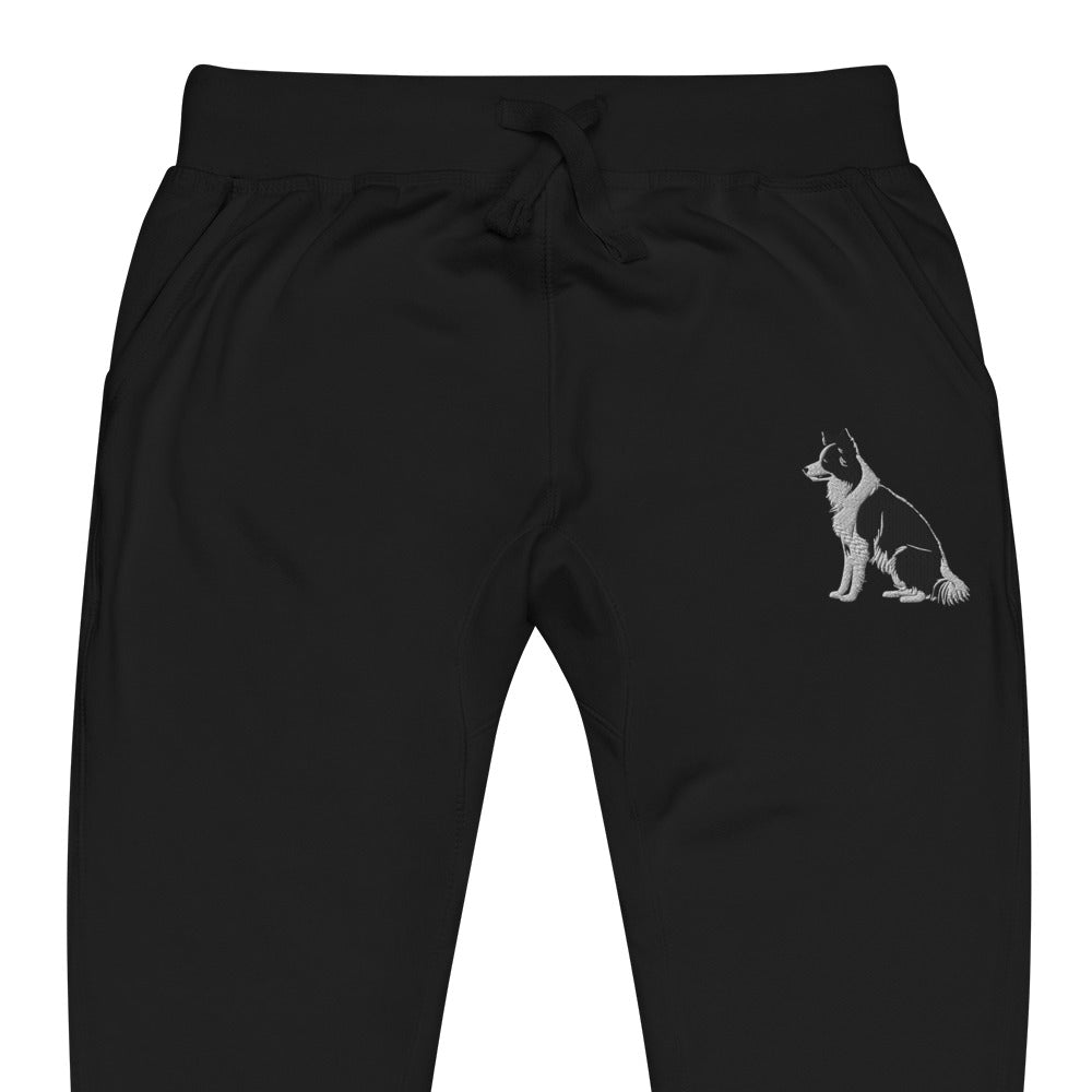 Embroidered Collie Craze Boy Fleece Sweatpants