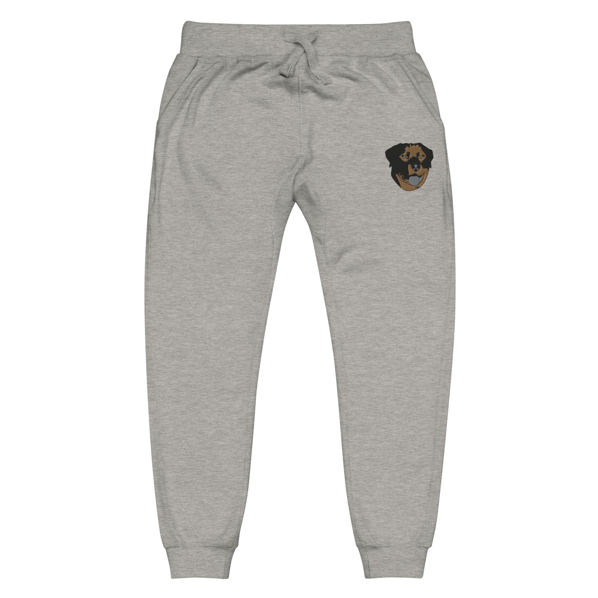 Embroidered Color Rottie  Fleece Sweatpants