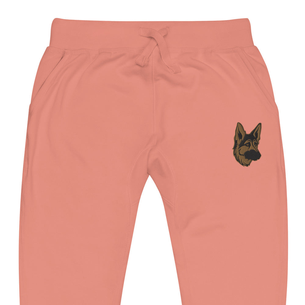 Embroidered Shepherd Girl Fleece Sweatpants