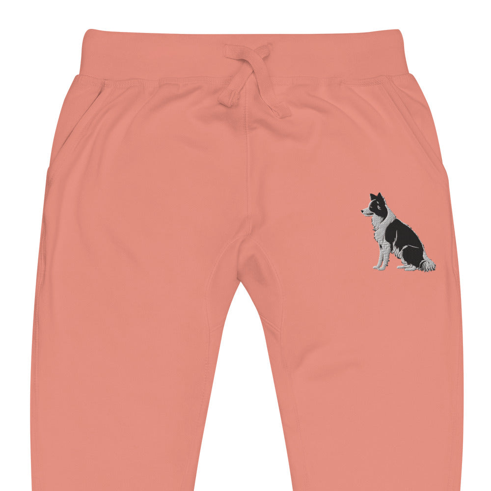 Embroidered Collie Craze Boy Fleece Sweatpants