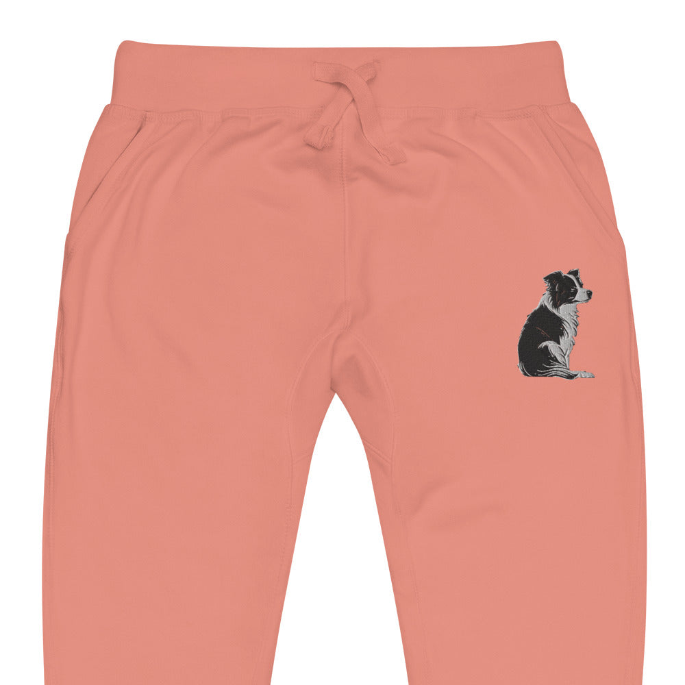 Embroidered Collie Craze Girl Fleece Sweatpants