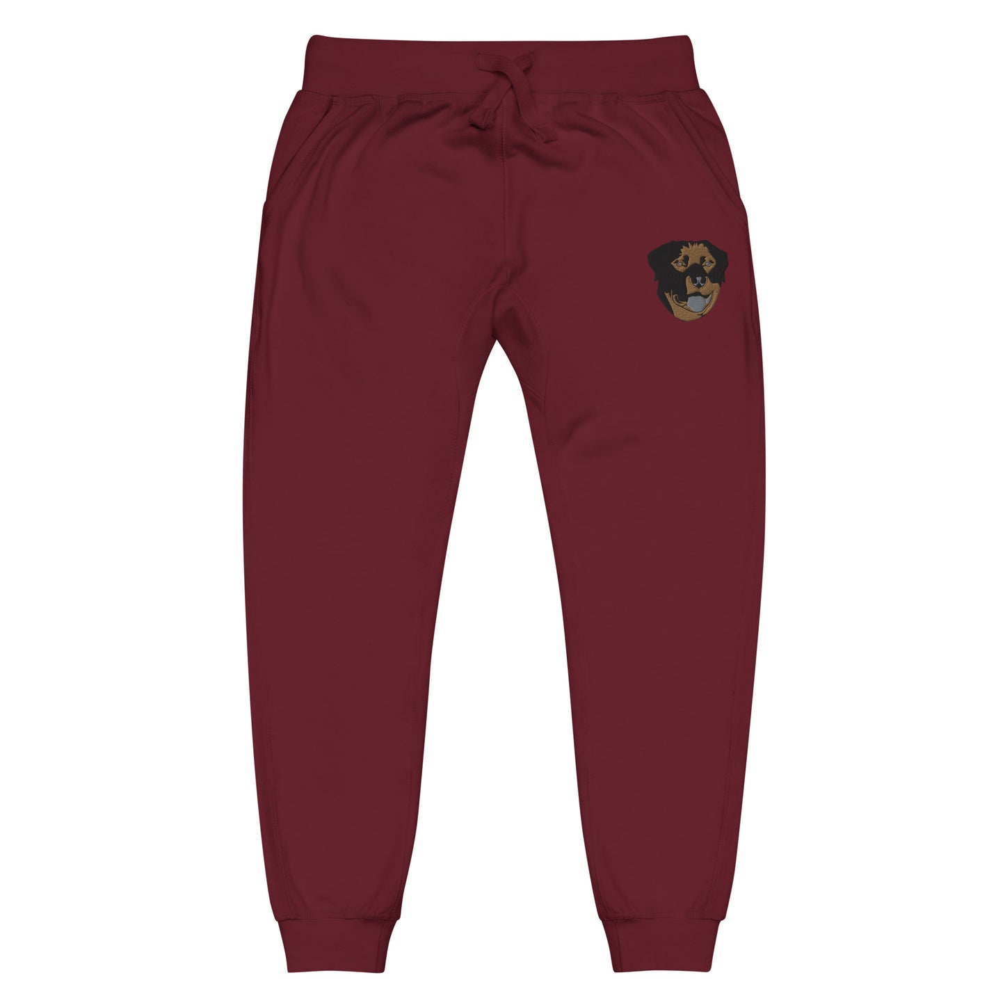 Embroidered Color Rottie  Fleece Sweatpants