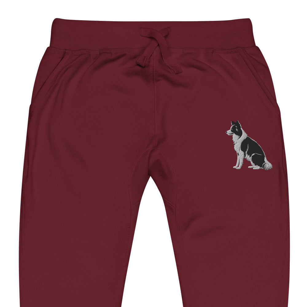 Embroidered Collie Craze Boy Fleece Sweatpants