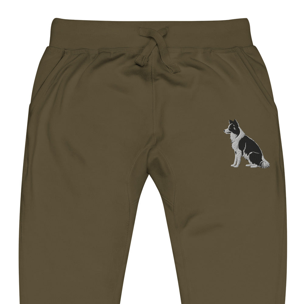 Embroidered Collie Craze Boy Fleece Sweatpants