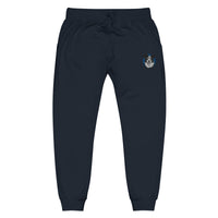 Embroidered Collie Craze Happy Blue Embroidered Fleece Sweatpants