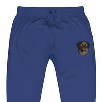 Embroidered Color Rottie  Fleece Sweatpants