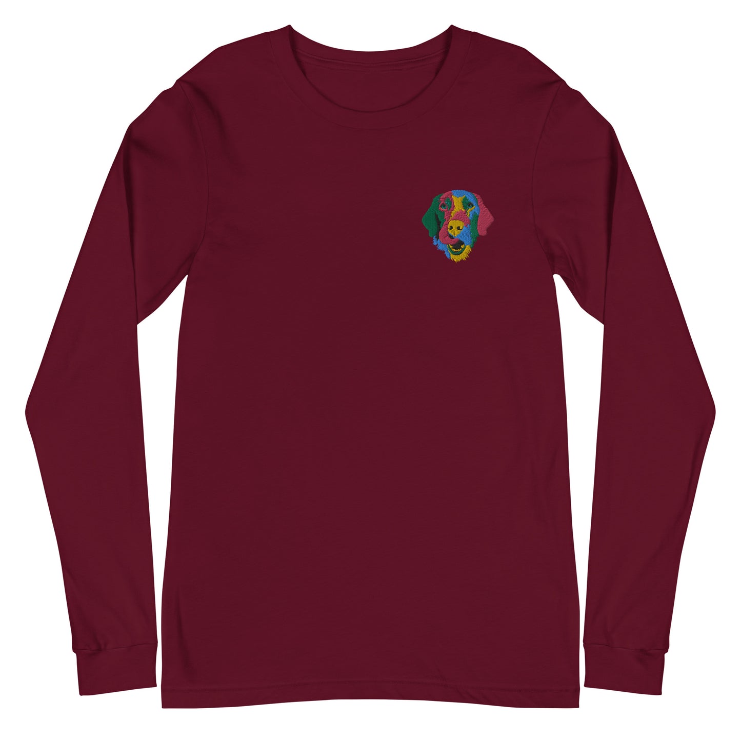 Embroidered Color  Silly Lab Long Sleeve Tee